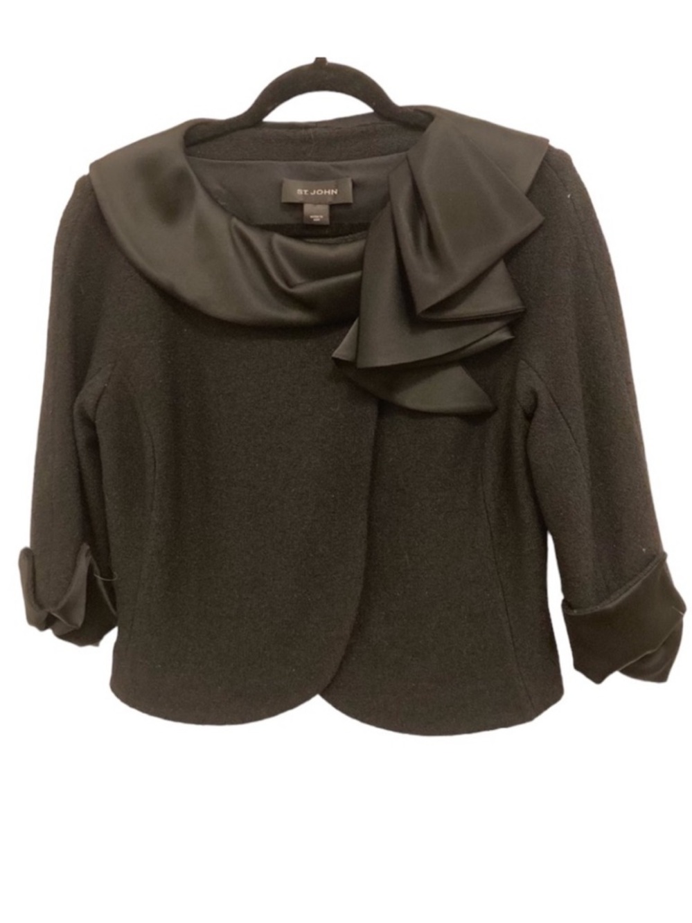 St. John black ruffle jacket
